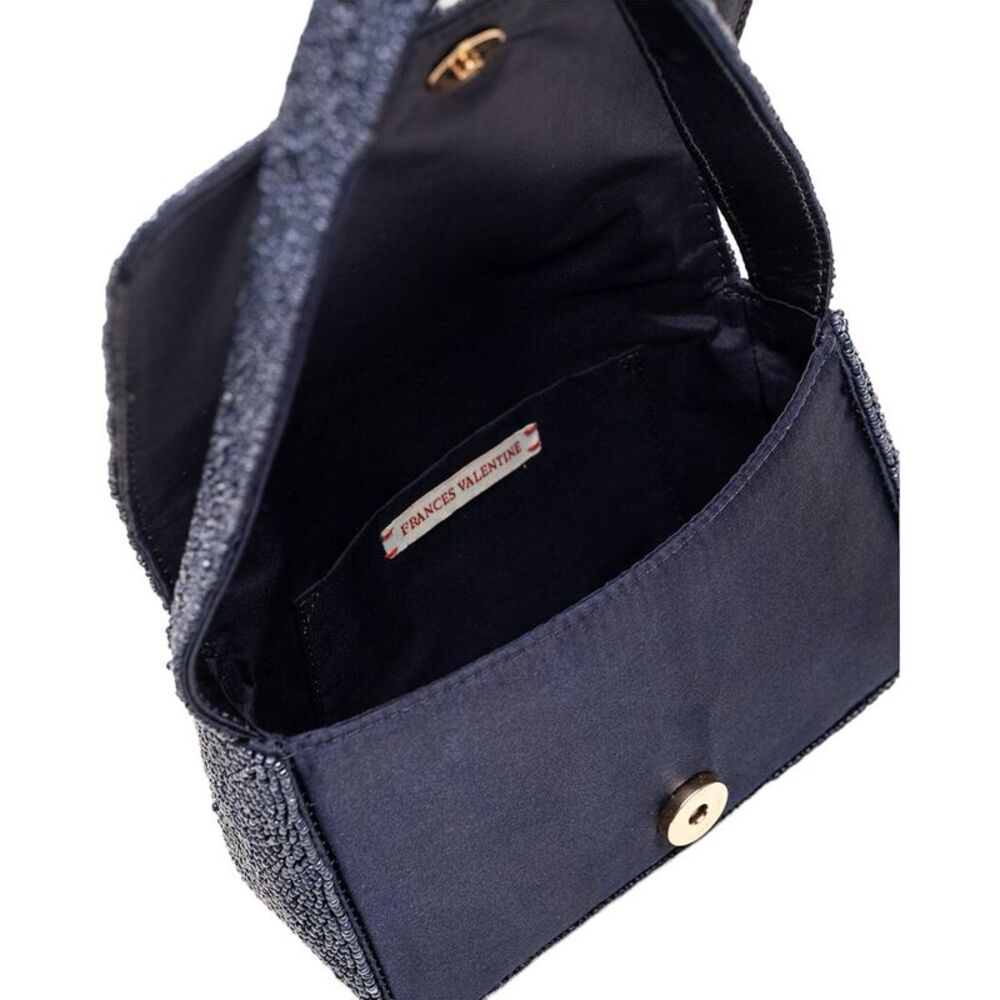 Frances Valentine Tini Beaded Shoulder Bag, Navy - Picture 3 of 3